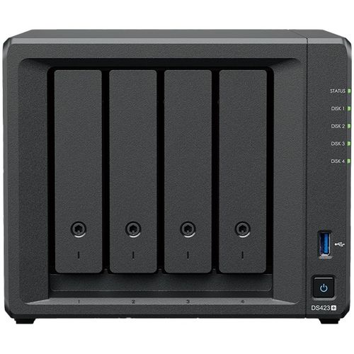 Synology DS423+, Tower, 4-Bays 3.5'' SATA HDD/SSD, 2 x M.2 2280 NVMe SSD, CPU Intel Celeron J4125 4-core (4-thread) 2.0 GHz, max. boost up to 2.7 GHz, 2 GB DDR4 ECC SODIMM, 2 x 1GbE RJ-45, 2 X USB 3.2, 1.51 kg, 3y slika 1