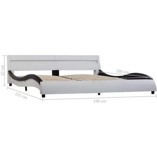 Okvir za krevet od umjetne kože LED bijelo-crni 180 x 200 cm slika 32