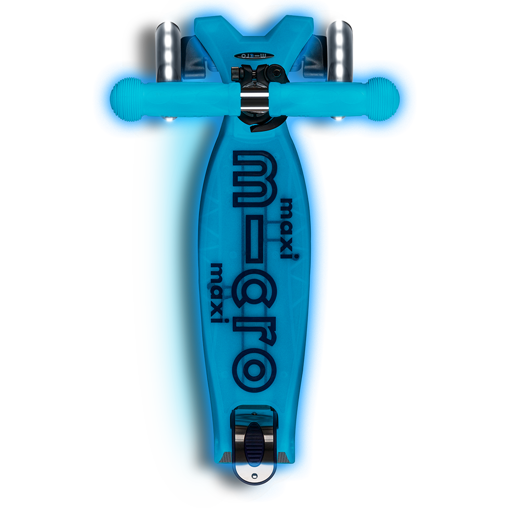 Micro Romobil Maxi Deluxe Glow LED Plus, Crystal Blue slika 3