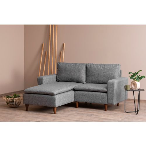 Atelier Del Sofa Kutna garnitura, Svijetlo siva, Lungo Mini - Light Grey slika 2