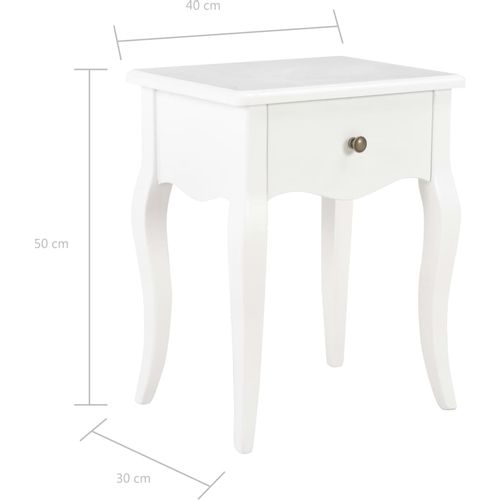 280005 Nightstand White 40x30x50 cm Solid Pine Wood slika 31