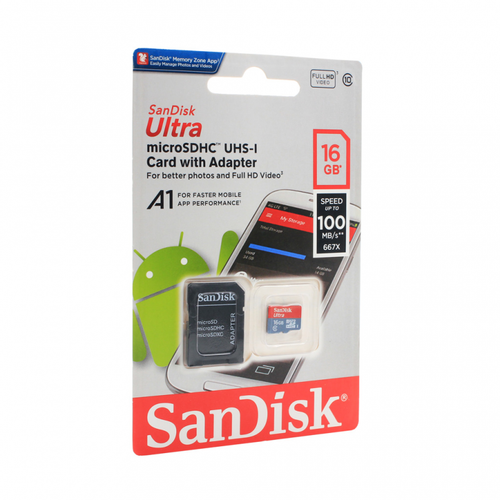 Mem. Kartica SanDisk SDHC 16GB Ultra Micro 100MB/s Class 10 sa adapterom CN slika 1