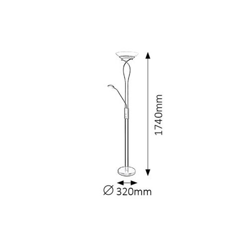 Rabalux Gamma Podna lampa sa čitačem,1*230W,1*40W,antikic bela slika 3