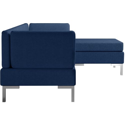 4-dijelni set sofa od tkanine plavi slika 12