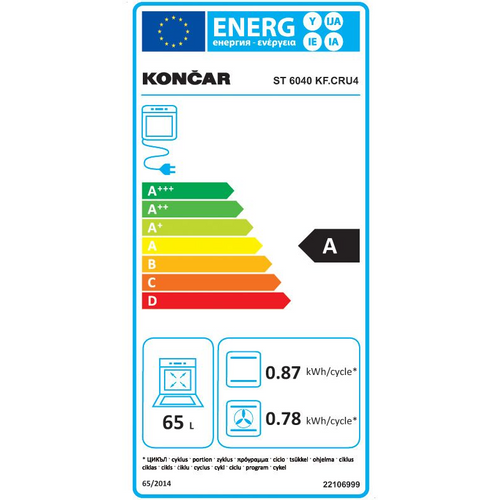 Končar štednjak ST 6040 KF.CRU4 slika 2