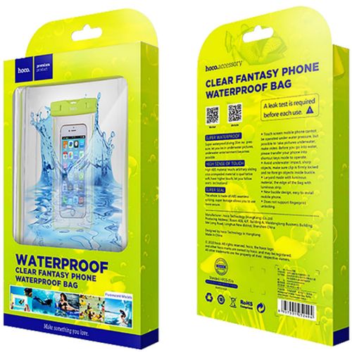 hoco. Torbica za mobitel, vodootporna, fluo zelena - Clear fantasy waterproof bag, GR slika 3