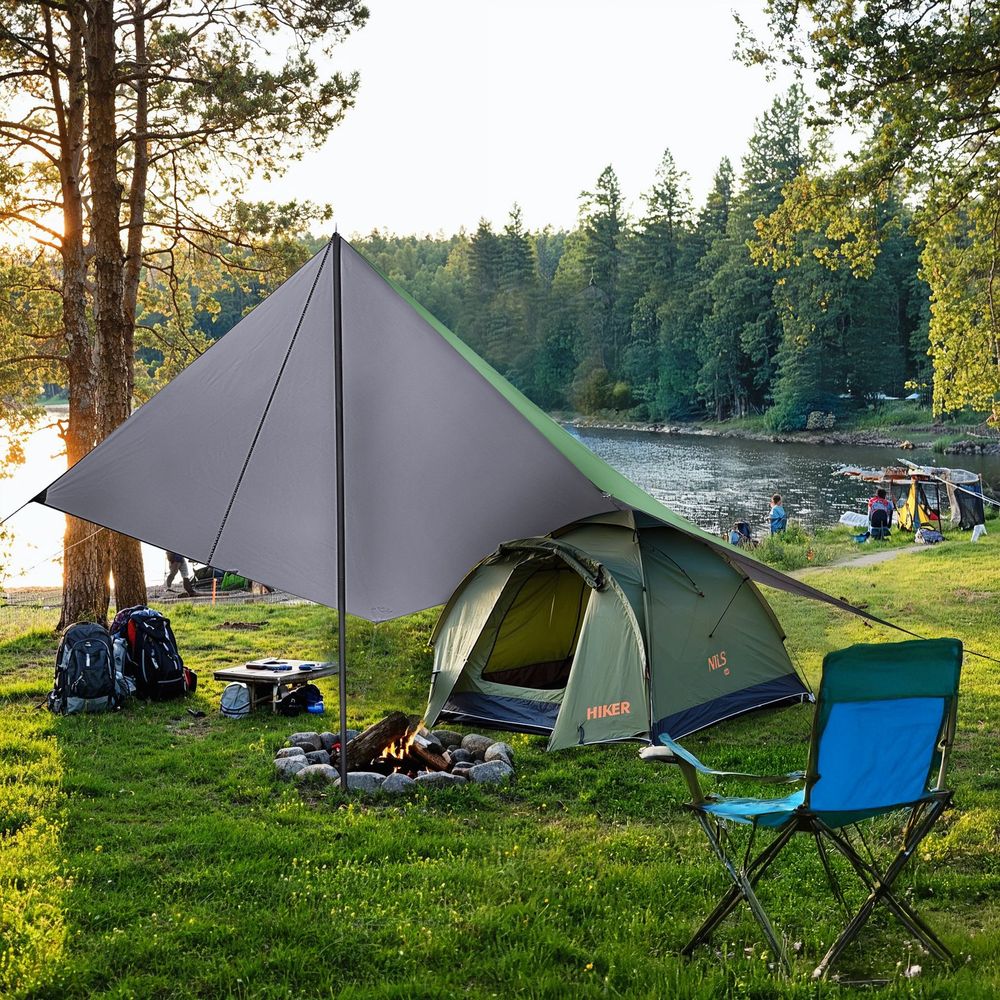 Nc17107 cerada za kampiranje 300x300 cm zelena nils camp slika 2