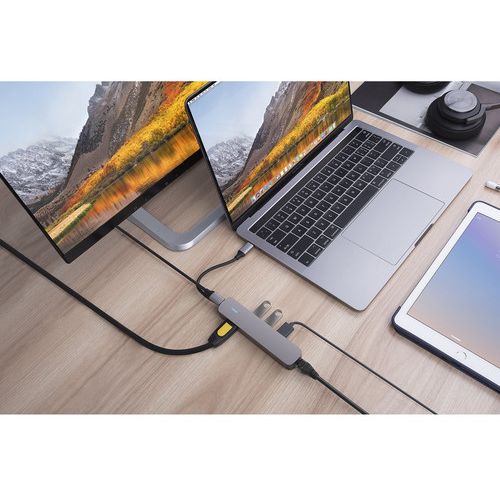 HyperDrive, TUBE 6 u 1 USB-C HUB, za Macbook, Chromebook i PC, space grey slika 4