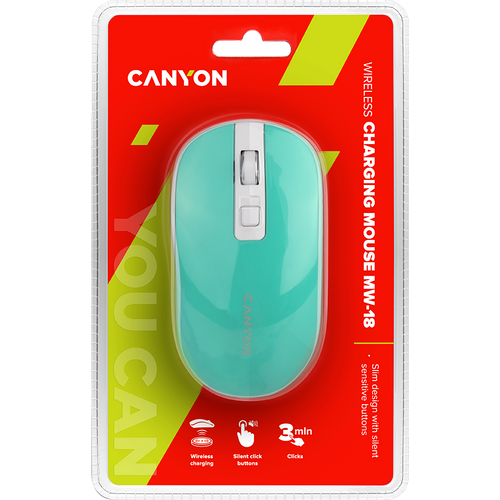 CANYON MW-18, 2.4GHz bežični miš, aquamarine slika 5