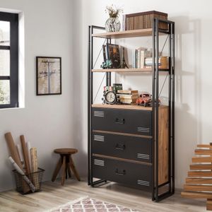 Cosmo Cortex Atlantic Pine Black Bookshelf