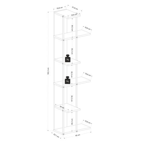 Woody Fashion Polica za knjige, Feza - Oak slika 4