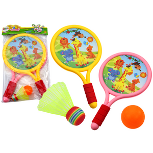 Dječji reketi za badminton - Životinje - Žuto / Ružičaste boje