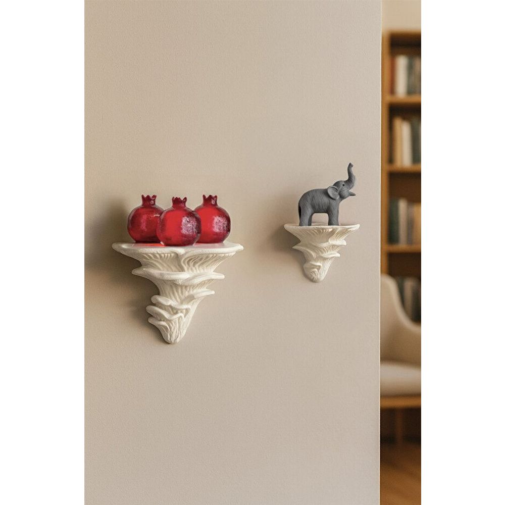 Set polica od bijelog plastičnog gljiva (2 komada) slika 2