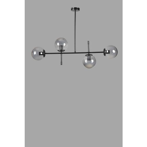 Favori 4 Lü Siyah Füme Camlı Avize Dark Grey Chandelier slika 3