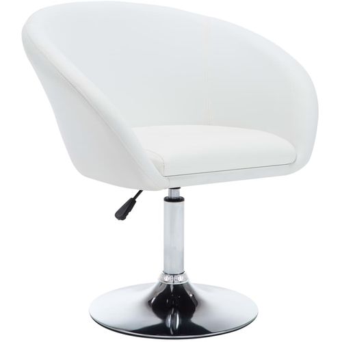 Blagovaonske stolice od umjetne kože 2 kom okretne bijele slika 2