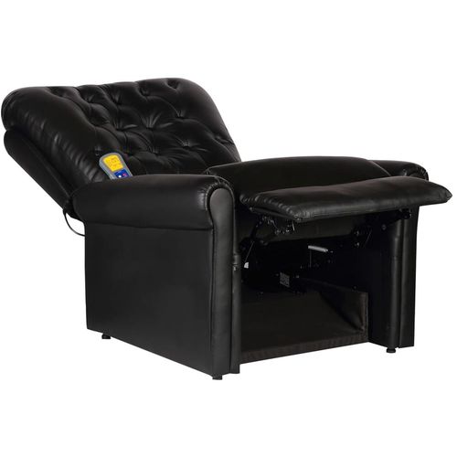 Masažna stolica od umjetne kože crna slika 30