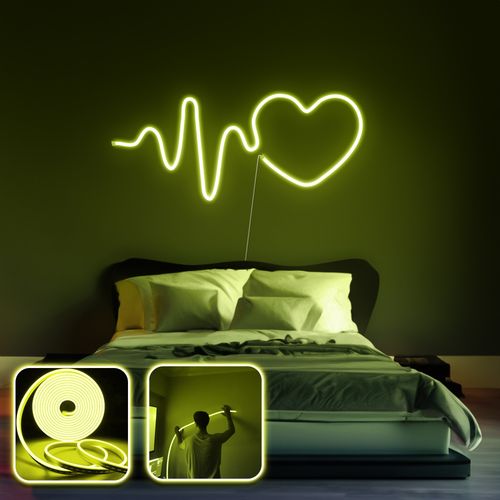 Opviq dekorativna zidna led svjetiljka, Heart - Medium - Yellow slika 2