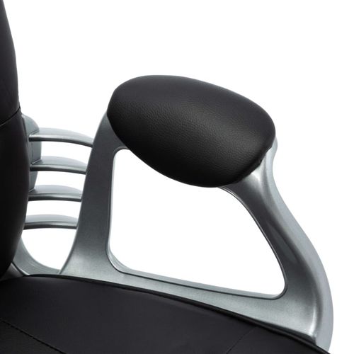 Okretna uredska stolica od umjetne kože crna slika 9