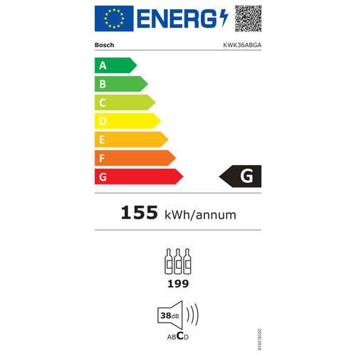 Bosch vinska vitrina sa staklenim vratima KWK36ABGA slika 5