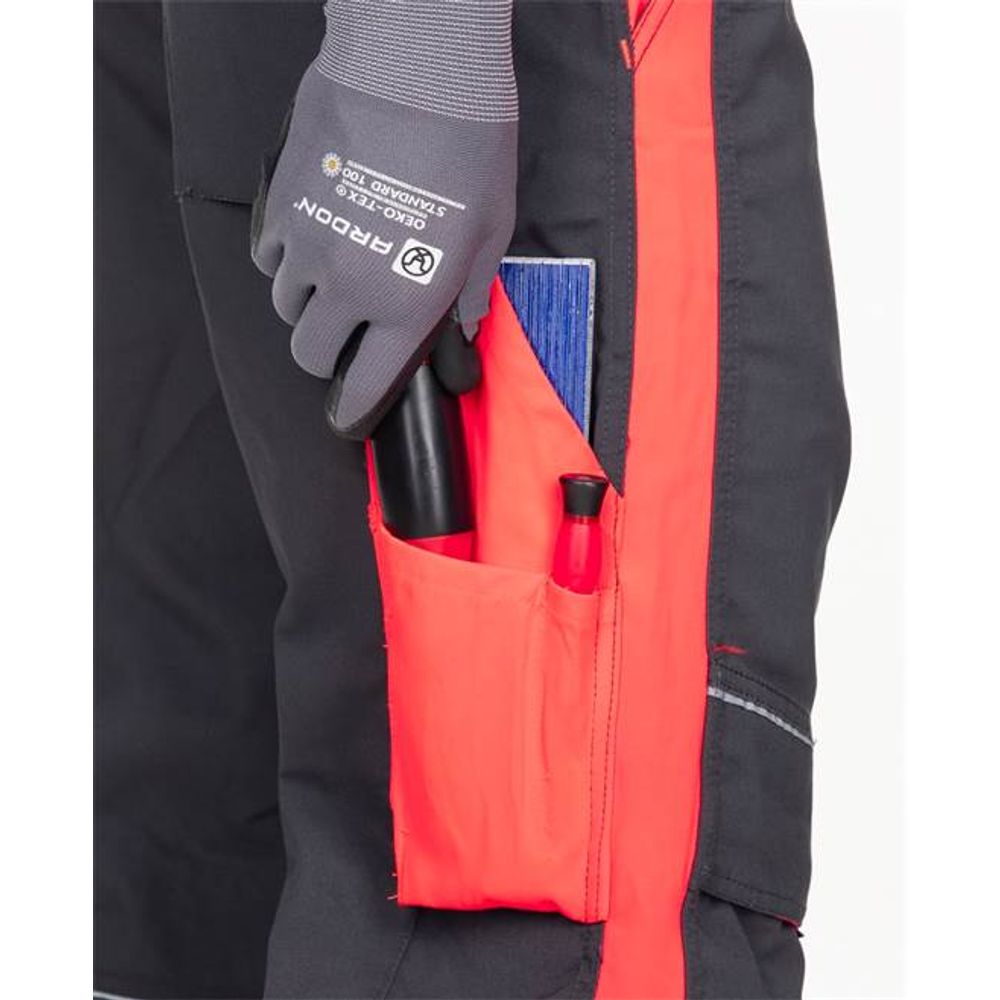 Ardon radne hlače klasične Neon H6404/54 (sivo-crvene) slika 6