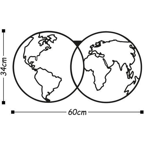 Wallity Metalna zidna dekoracija, World Map slika 3