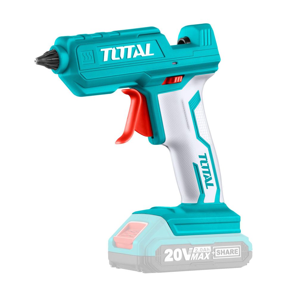 TOTAL Akumulatorski pištolj za vruće ljepljenje 20V/18g/m/P20S (Bez baterije) (TGGLI2001) slika 1