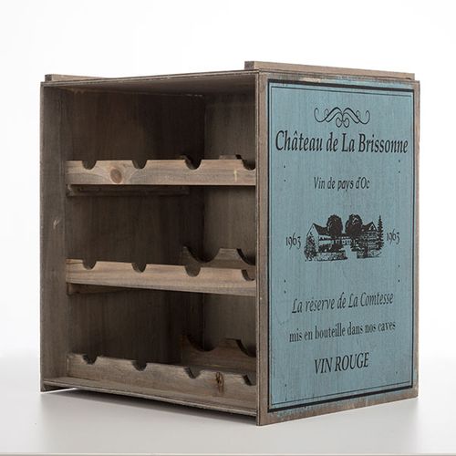 Drveni Vintage Stalak za Vino Château de la Brissonne slika 4
