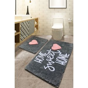 Home Sweet Home - Fume Multicolor Acrylic Bathmat Set (2 Pieces)