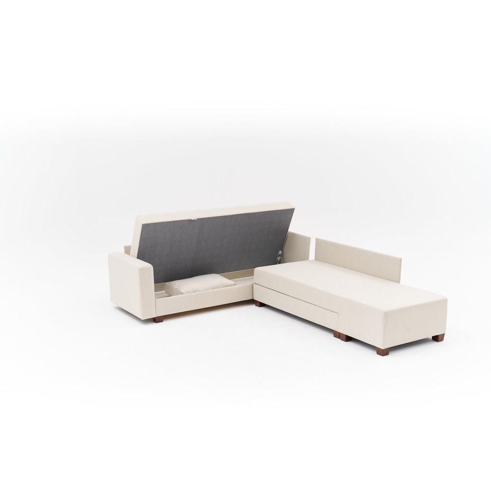 Aly Arzilla Lijevi - Krem Krem Kutni Sofa-Krevet slika 10