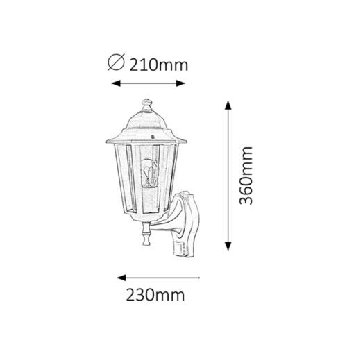 Rabalux Velence spoljna zidna lampa 60W crna IP43 senzor Spoljna rasveta slika 2