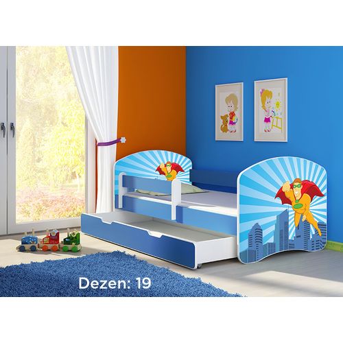 Deciji krevet ACMA II 140x70 F + dusek 6 cm BLUE19 slika 1