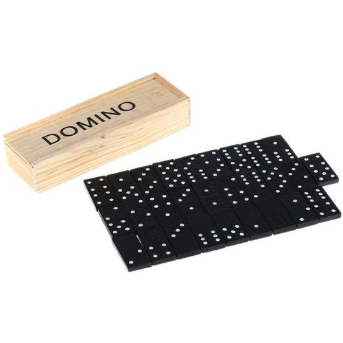 Domino u drvenoj kutiji 28kom. 2-4 igrača slika 3