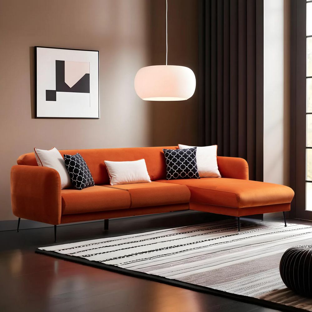 Sevilla Kutna Sofa na Razvlačenje Desna (L3+Chl) Narandžasta slika 5