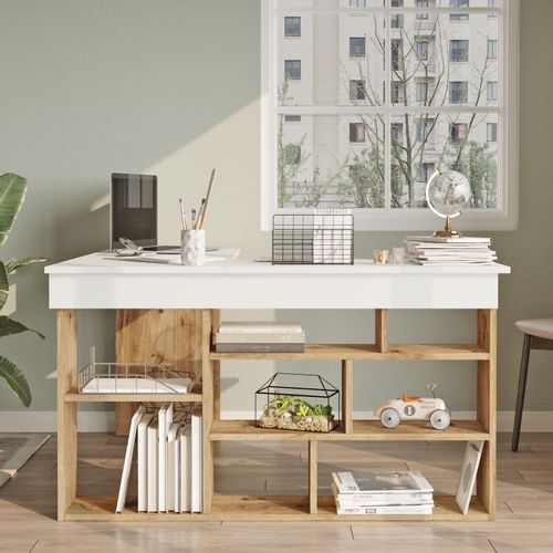 Hanah Home CT5 - AW Atlantic PineWhite Study Desk slika 2