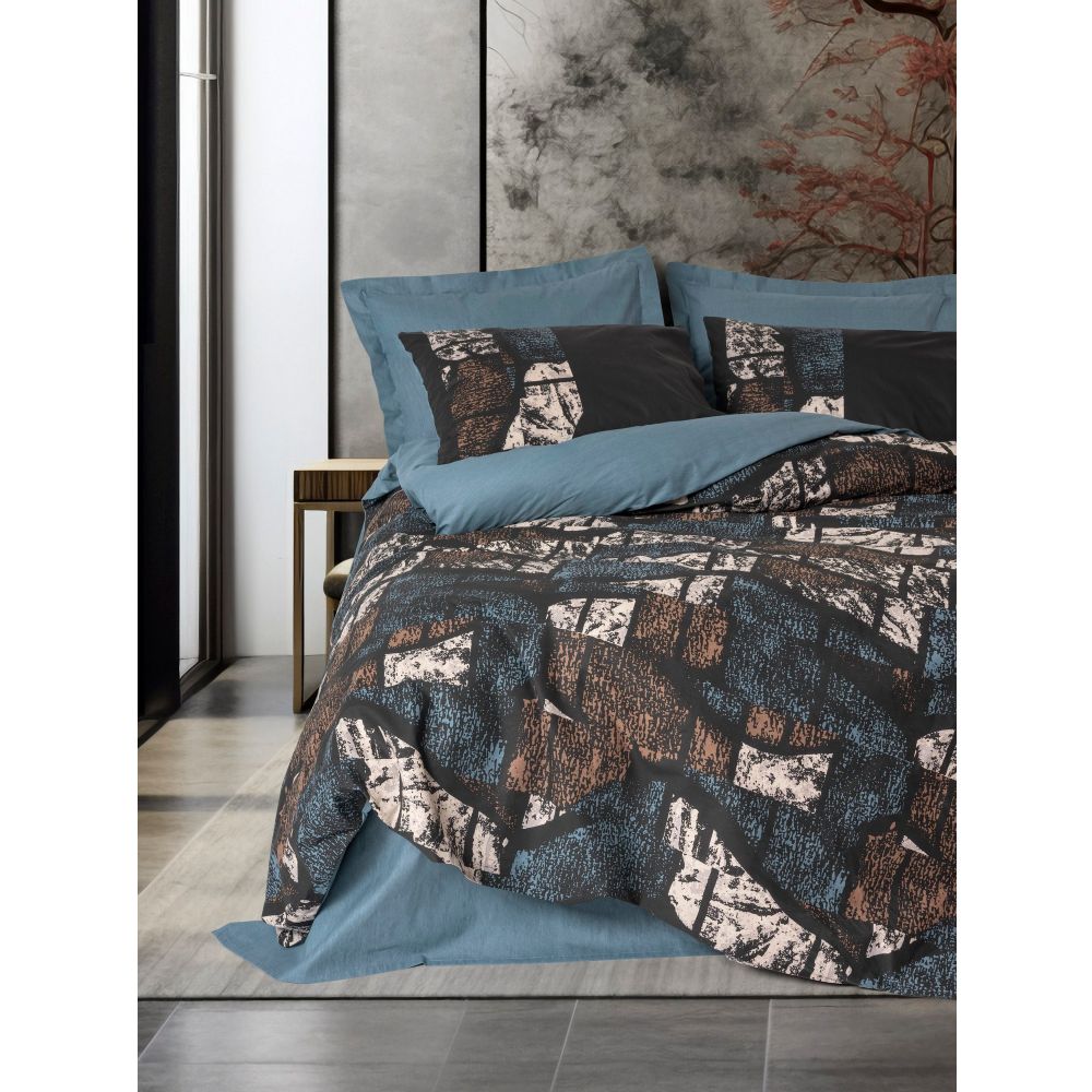Ranforce double quilt cover set Senso, colour: petrol green slika 1