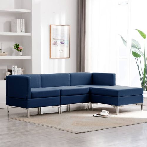 4-dijelni set sofa od tkanine plavi slika 21