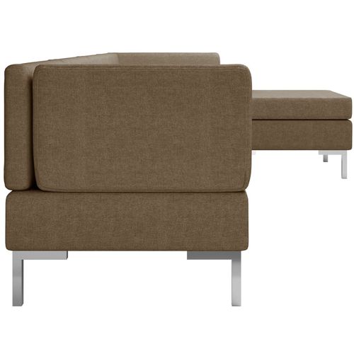 5-dijelni set sofa od tkanine smeđi slika 4