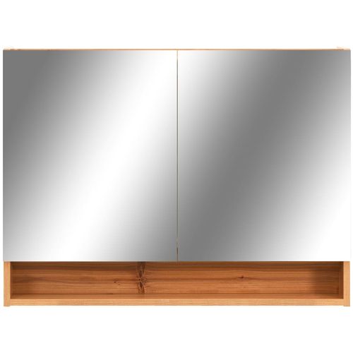 LED kupaonski ormarić s ogledalom boja hrasta 80x15x60 cm MDF slika 4