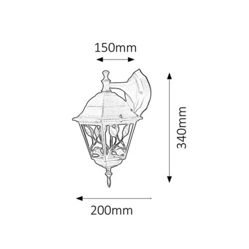 Rabalux Haga spoljna zidna lampa E27 60W crna IP44 Spoljna rasveta slika 2