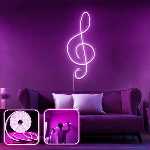 Opviq dekorativna zidna led svjetiljka, Music - Medium - Pink slika 2