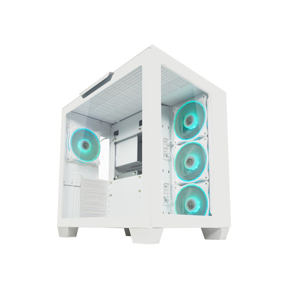 LC-Power Case Gaming 807W Midi-ATX, white, HD Audio, 4x 120mm ARGB fan, 1x USB-C slika 1