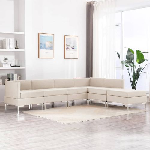 6-dijelni set sofa od tkanine krem slika 31