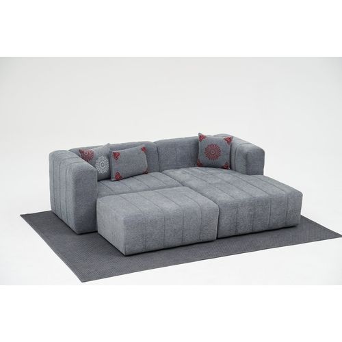 Beyza Mini Right - Grey Grey Corner Sofa slika 4