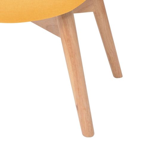 Fotelja s osloncem za noge od tkanine žuta slika 35
