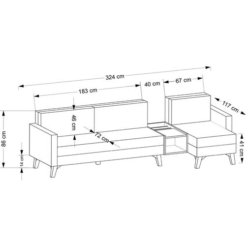 Atelier Del Sofa Garnitura, Kristal Rest Set - Anthracite slika 4