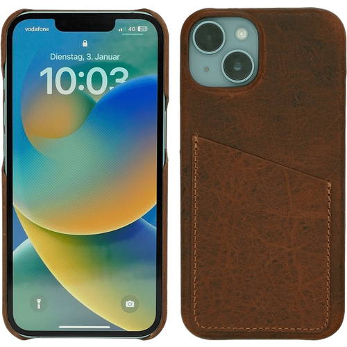 Wachikopa Navlaka za iPhone 14, držač za kartice, koža - Full Leather Case iPhone 14 slika 1