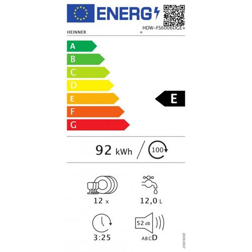 Heinner Samostojeća Perilica Posuđa HDW-FS6006DGE++ slika 6