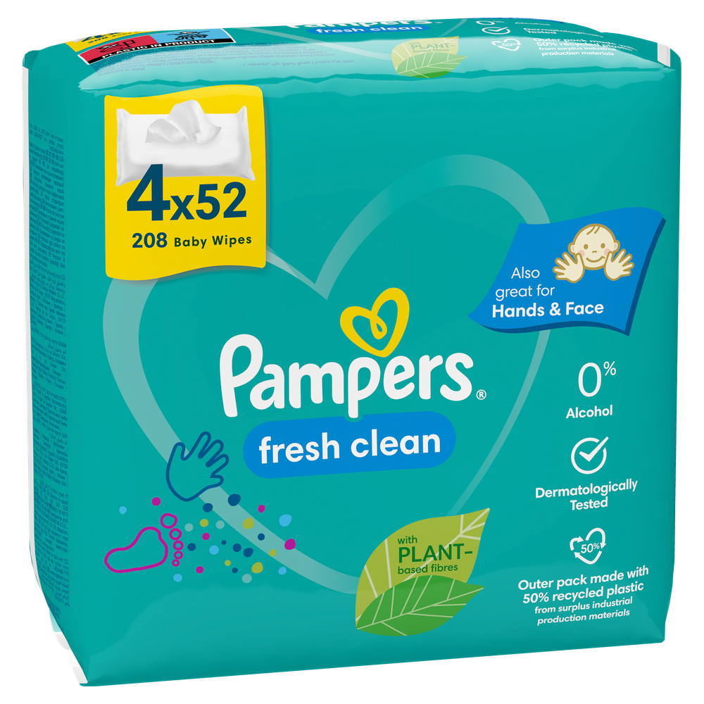 Pampers vlažne maramice Baby fresh 4x52 kom slika 1