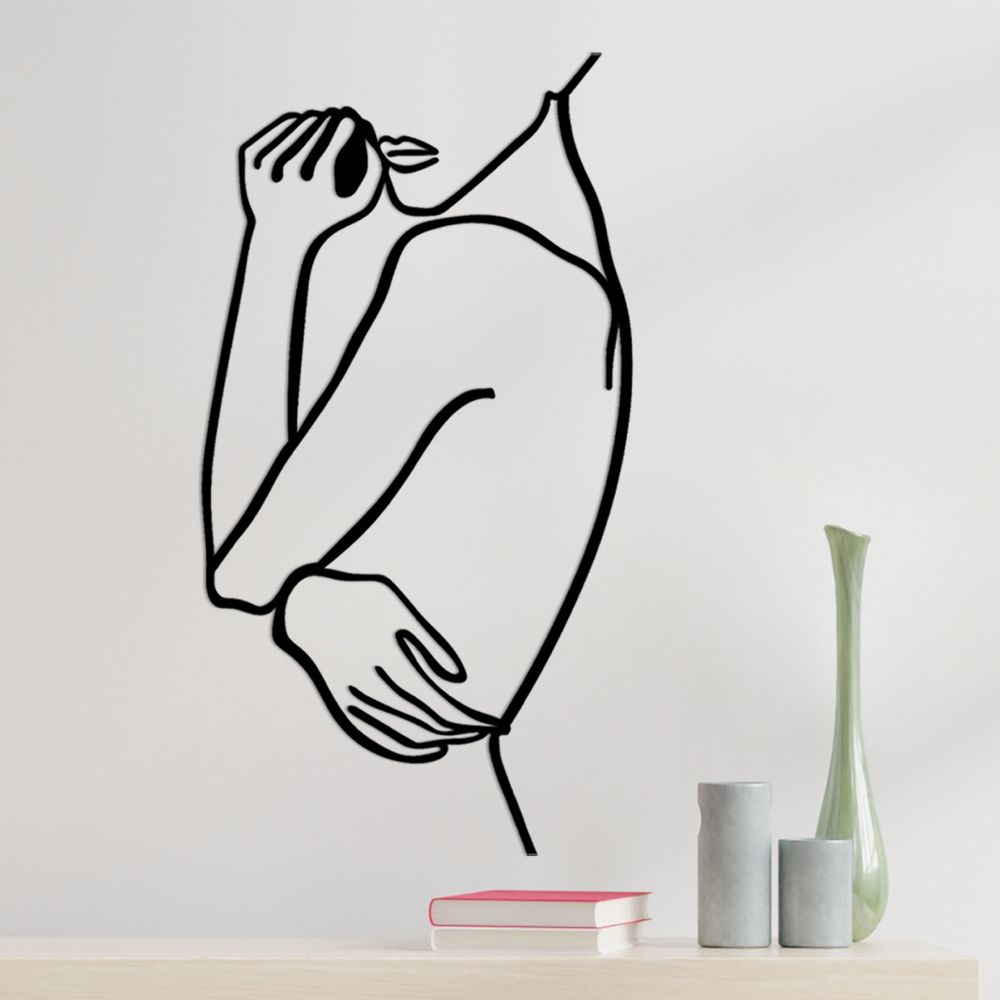 Decorative metal wall accessory Woman 2, colour: black slika 1