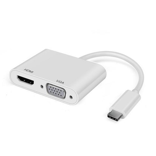 Adapter E-Green USB 3.1 tip C (M)-HDMI+VGA (F) beli slika 1